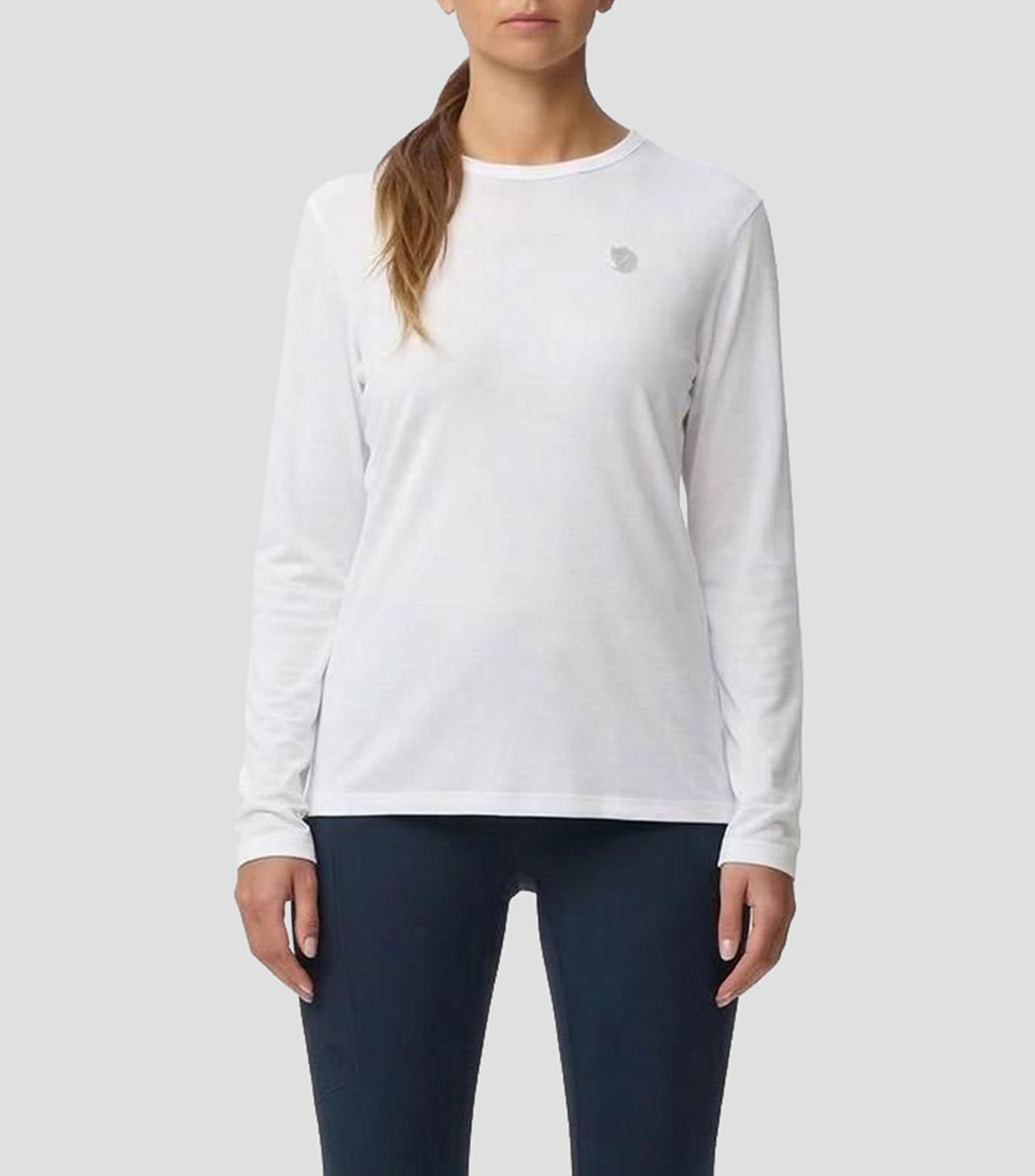 Playera deportiva de cuello redondo y manga larga High Coast lisa Mujer